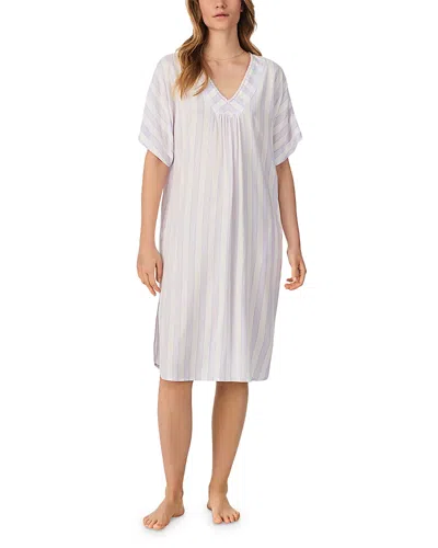 Eileen West Striped Caftan Nightgown In White