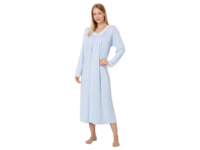 Eileen West Sweater Knit Long Sleeve Ballet Gown In Blue