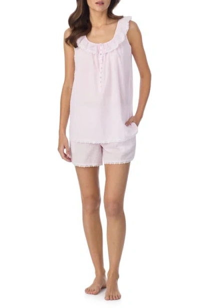 Eileen West Swiss Dot Cotton Shortie Pajamas In Multi