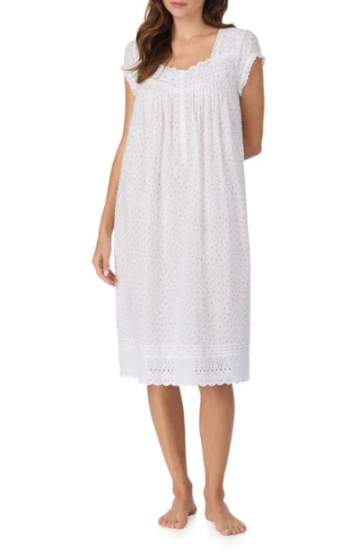 Eileen West Waltz Cap Sleeve Cotton Nightgown In White