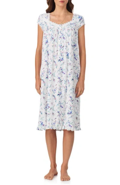Eileen West Waltz Cap Sleeve Stretch Cotton Nightgown In Multi