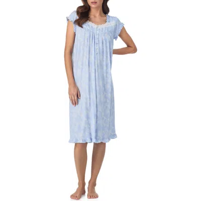 Eileen West Waltz Floral Nightgown In Blue