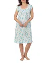 Eileen West Cap Sleeve Waltz Nightgown In Blue