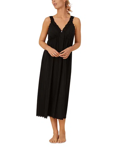 Eileen West Waltz Sleeveless Long Jersey Nightgown In Black