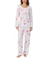 Eileen West Women's Brushed Cotton Jersey Long Sleeve Pajama Set In Animal Print