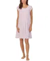 Eileen West Floral Cap Sleeve Short Cotton Jersey Nightgown In Pink Print