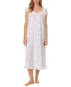 Eileen West Cap Sleeve Long Cotton Jersey Nightgown In Pink