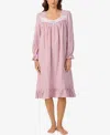 Eileen West Women's Cotton Flannel Long Sleeve Waltz Gown In Pink