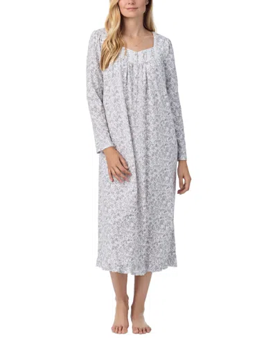 Eileen West Women's Cotton Jersey Embellished Nightgown In White Print
