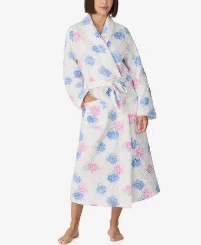 Eileen West Ballet Quilted Wrap Robe In White