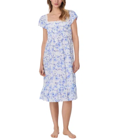Eileen West Women's Floral Cap-sleeve Waltz Nightgown