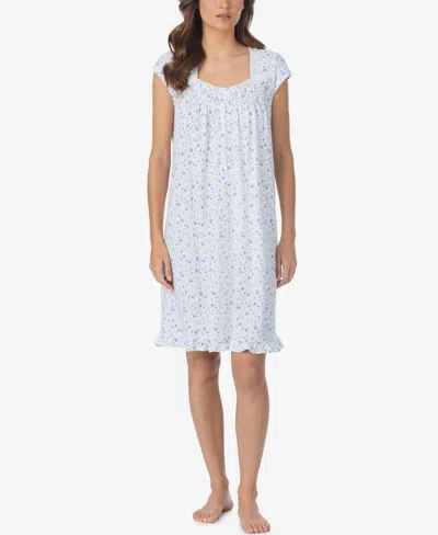 Eileen West Women's Floral Print Cap-sleeve Short Nightgown In Multi