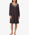 Eileen West Women's Long Sleeve Short Nightgown In Brown