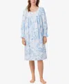 Eileen West Women's Long Sleeve Waltz Nightgown In Blue