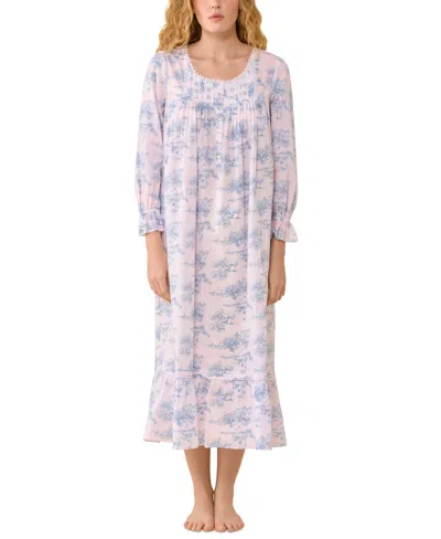 Eileen West Women's Long-sleeve Scoop Neck Ankle-length Ballet Nightgown In White