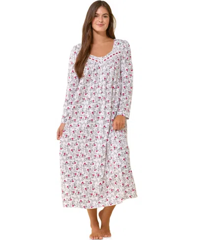 Eileen West Women's Long-sleeve Sweetheart Nightgown In Multi