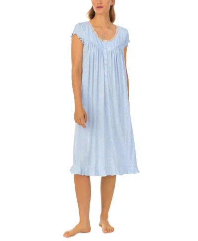 Eileen West Waltz Nightgown In Blue Print