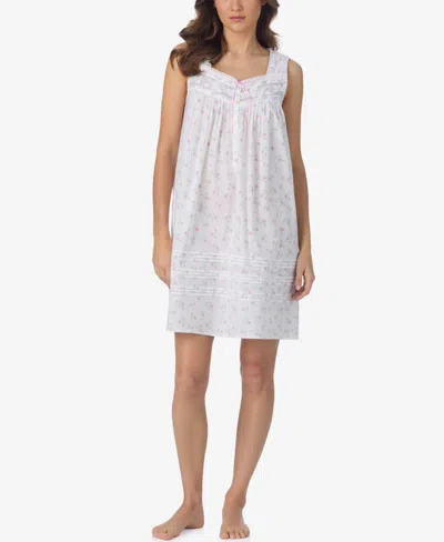 Eileen West Women's Sleeveless Short Chemise In White