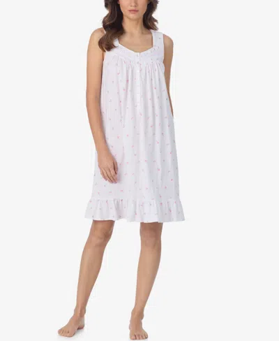 Eileen West Women's Sleeveless Short Nightgown In White