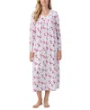 Eileen West Long Sleeve Ballet Nightgown In Rose Print
