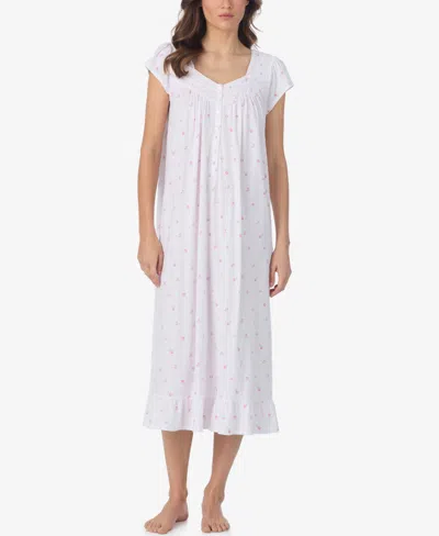 Eileen West Women's Sweetheart Neck Cap-sleeve Nightgown In White