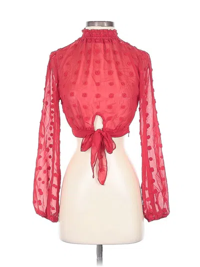Pre-owned Eilly Bazar 3/4 Sleeve Blouse In Red