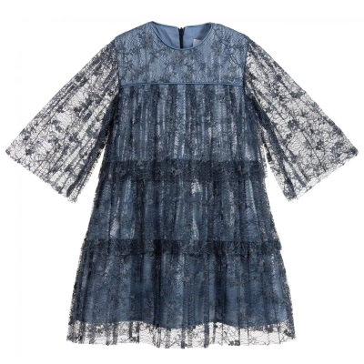 Eirene Kids'  Girls Blue Lace Layer Dress