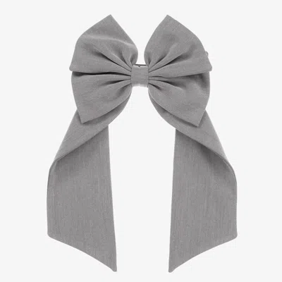 Eirene Kids'  Girls Grey Bow Hair Clip (16cm) In Grey