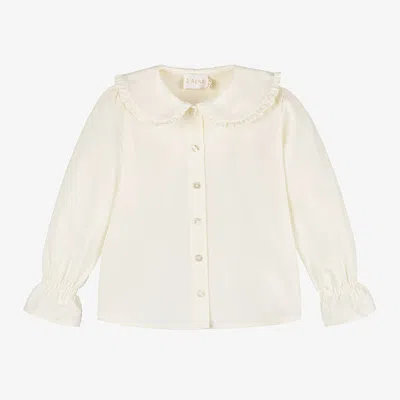 Eirene Babies'  Girls Ivory Cotton Blouse In Neutral