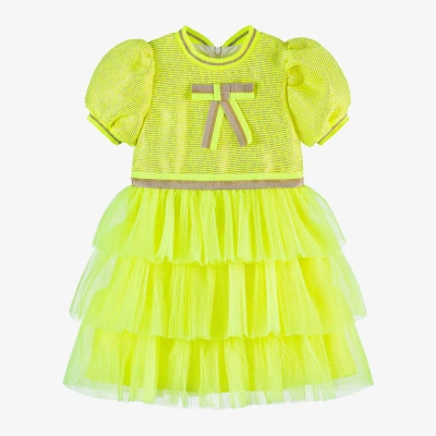 Eirene Kids'  Girls Neon Yellow Tulle Dress