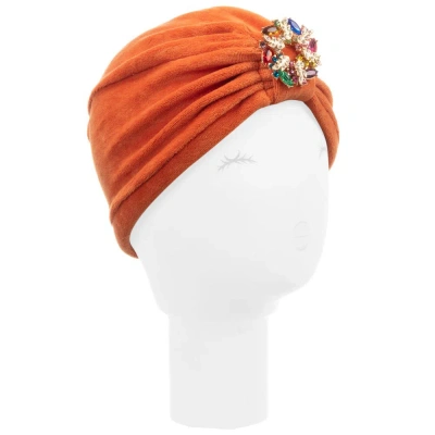 Eirene Babies'  Girls Orange Velour Turban