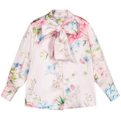 Eirene Kids'  Girls Pink Floral Blouse In Multi