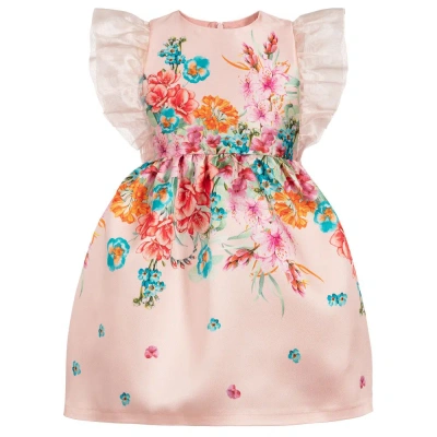 Eirene Kids'  Girls Pink Floral Satin Dress