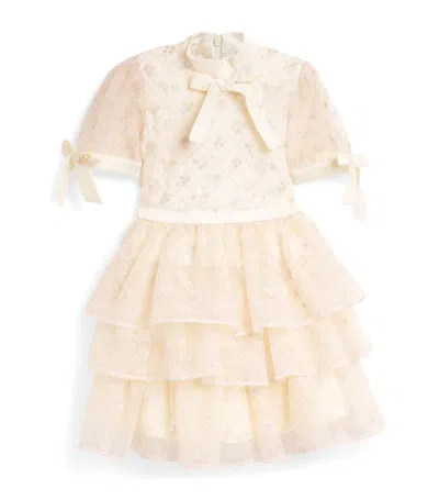 Eirene Kids' Lace Flower-embellished Dress (12-15 Years) In Ivory