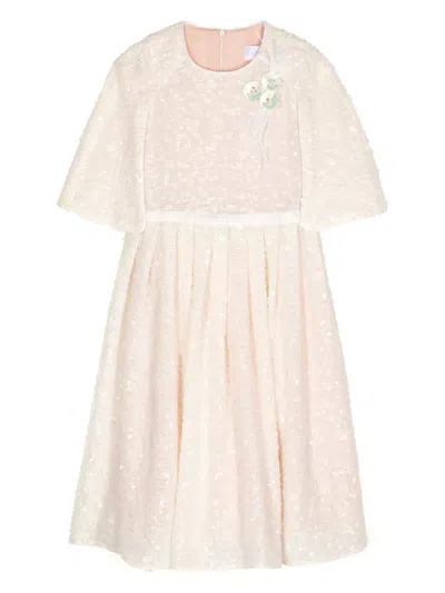 Eirene Kids' Sequin-embellished Pleated Dress In Pink