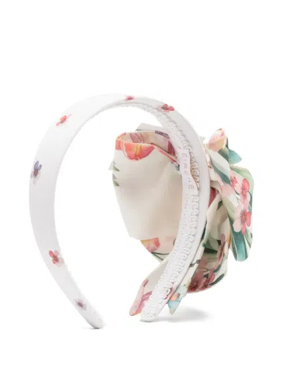 Eirene Tulip Bow Headband In 白色