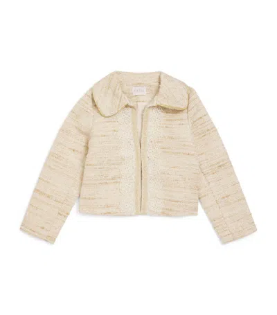 Eirene Kids' Wool-blend Lace-trimmed Blazer (2-11 Years) In Neutral