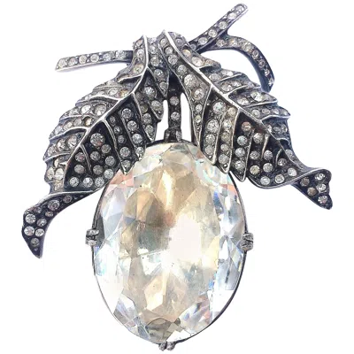 Pre-owned Eisenberg A Large Sterling And Paste Clip,  Original, Usa, 1940s In Gray
