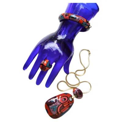 Pre-owned Eisenberg Mod 1970s Enamel Necklace - Bracelet - Ring - Ensemble Designed By  In Multi