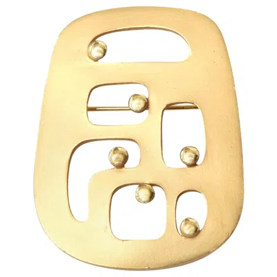 Pre-owned Eisenberg Vintage Gold Plated Modernist Abstract Pin Or Brooch