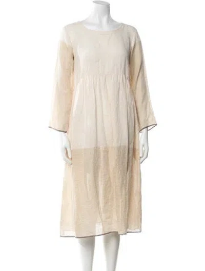 Pre-owned Eka Linen Long Dress W/ Tags In Neutrals