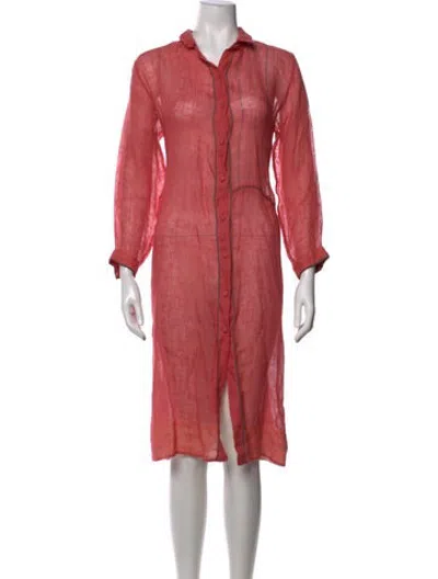Pre-owned Eka Linen Long Dress W/ Tags In Pink