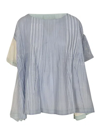 Eka Striped Blouse In Powder Blue