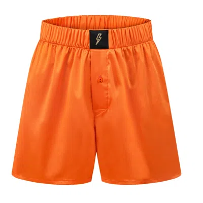 Ekcentrik Men's Yellow / Orange Satin Boxers Wild Sunrise - Orange In Yellow/orange