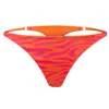 Ekcentrik Women's Orange / Pink Wild Sunrise Satin Thongs - Zebra In Multi