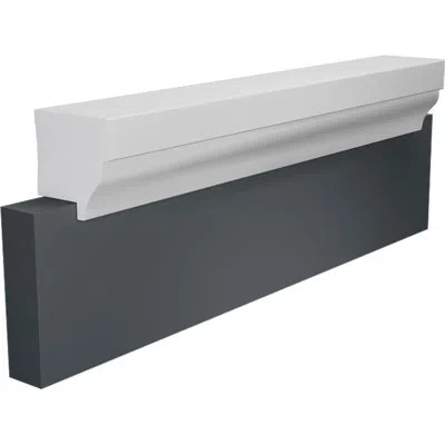 Ekena Millwork 1 3/8 In. H X 1 3/8 In. P X 96 In. L, Truecraft Pvc Back Band Moulding, White