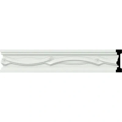 Ekena Millwork 1 7/8"h X 1/2"p X 94 1/2"l, (4" Repeat), Cole Chair Rail In White