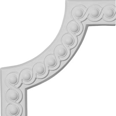 Ekena Millwork 10 1/4"w X 10 1/4"h Foster Running Coin Ii Panel Moulding Corner In White