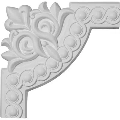 Ekena Millwork 10 1/4"w X 10 1/4"h Foster Running Coin Panel Moulding Corner In White