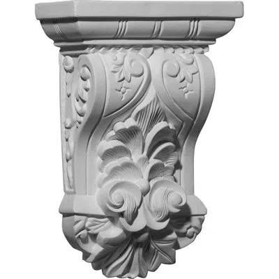 Ekena Millwork 10.125'' H X 7.25'' W X 3'' D Urethane Bracket/corbel In White